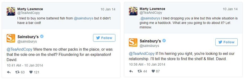 Sainsbury'ss customer service on Twitter