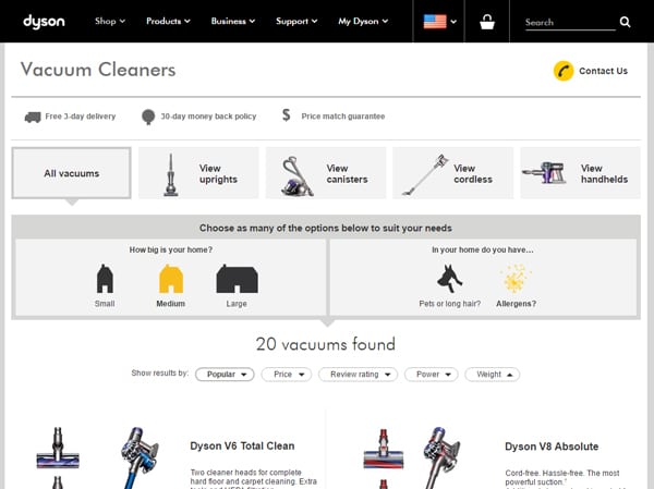 Dyson Vacuum Cleaner Advisor