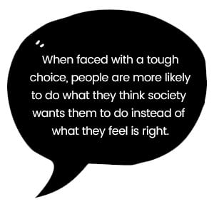 Decisions are controlled by social norms