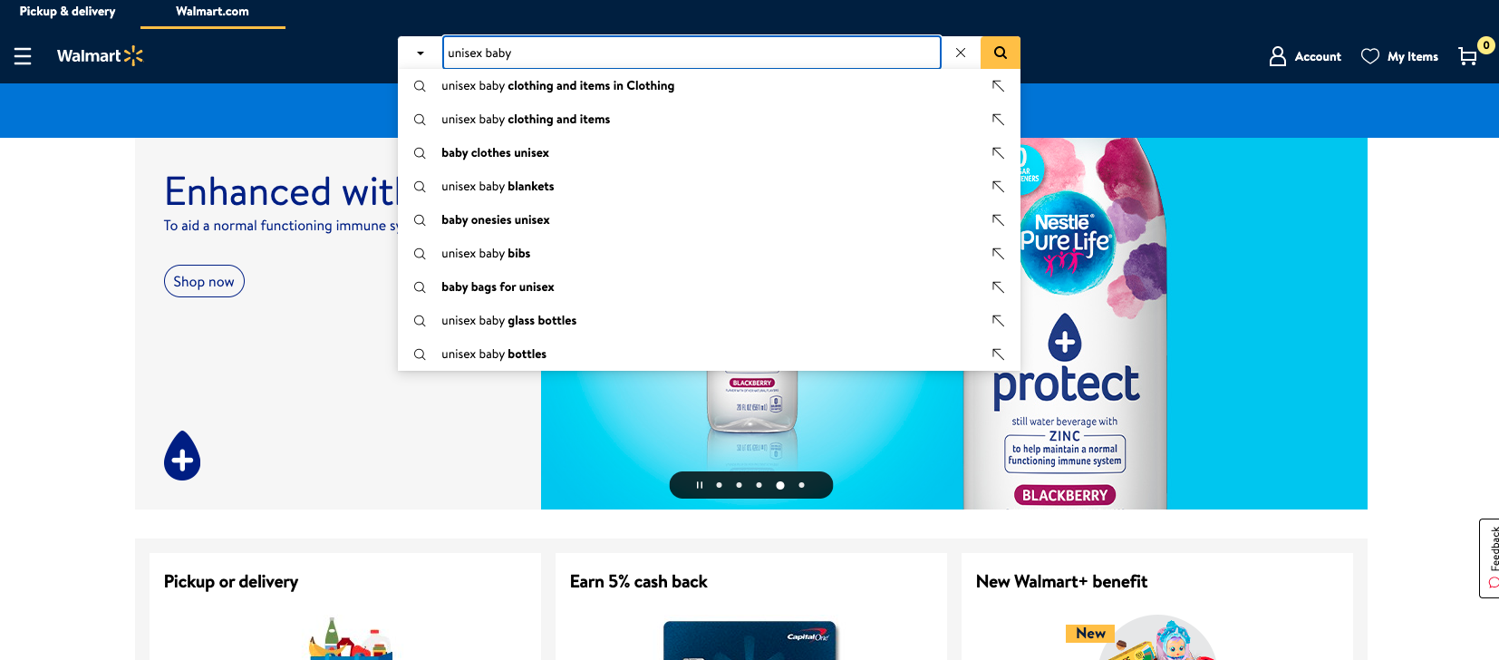ecommerce autocomplete search results
