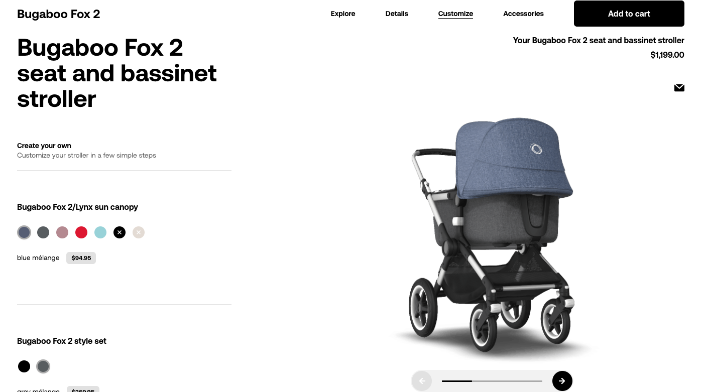 Example of 2D Visual Configurator.