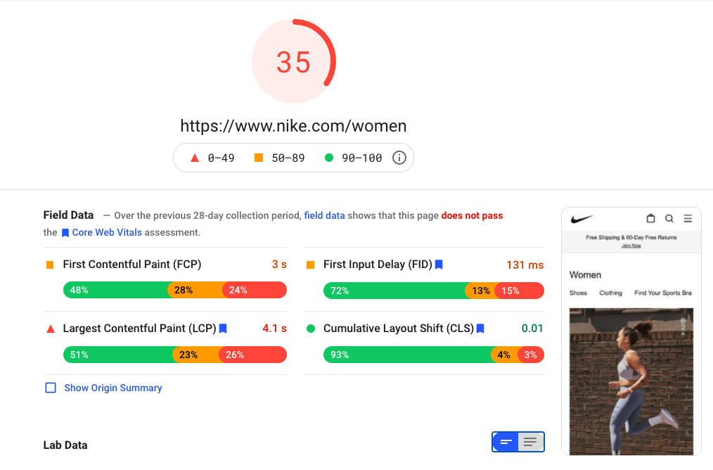 How does page speed load time affect mobile commerce success