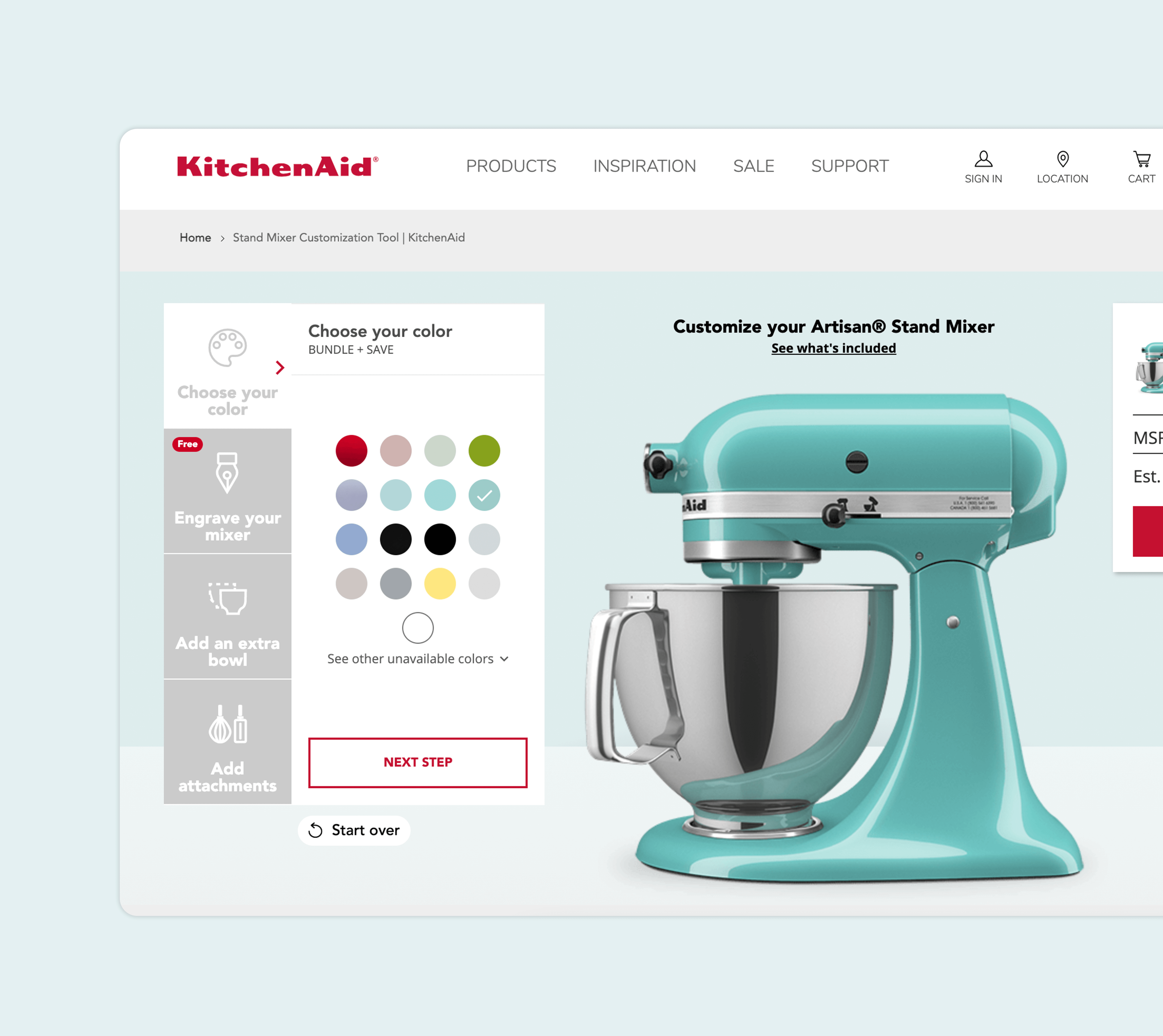 kiosk kitchenaid mixer