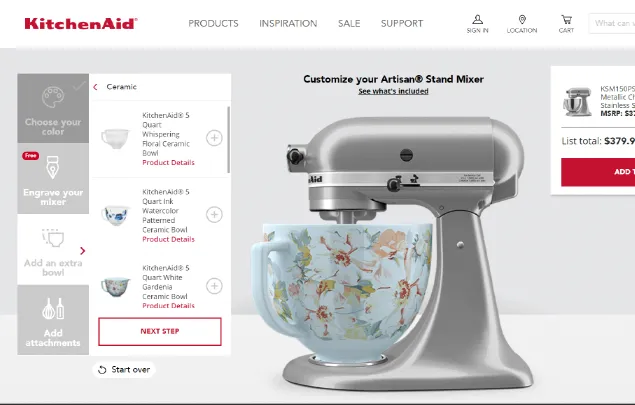 KitchenAid – Stand Mixer Customizer