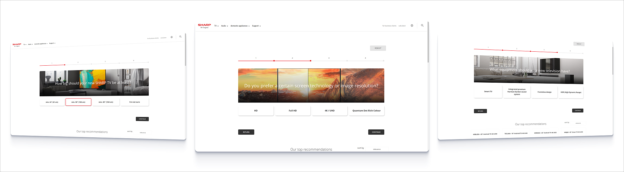 Sharp TV content discovery experience for tvs 