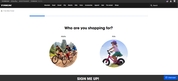 Trek interactive shopping