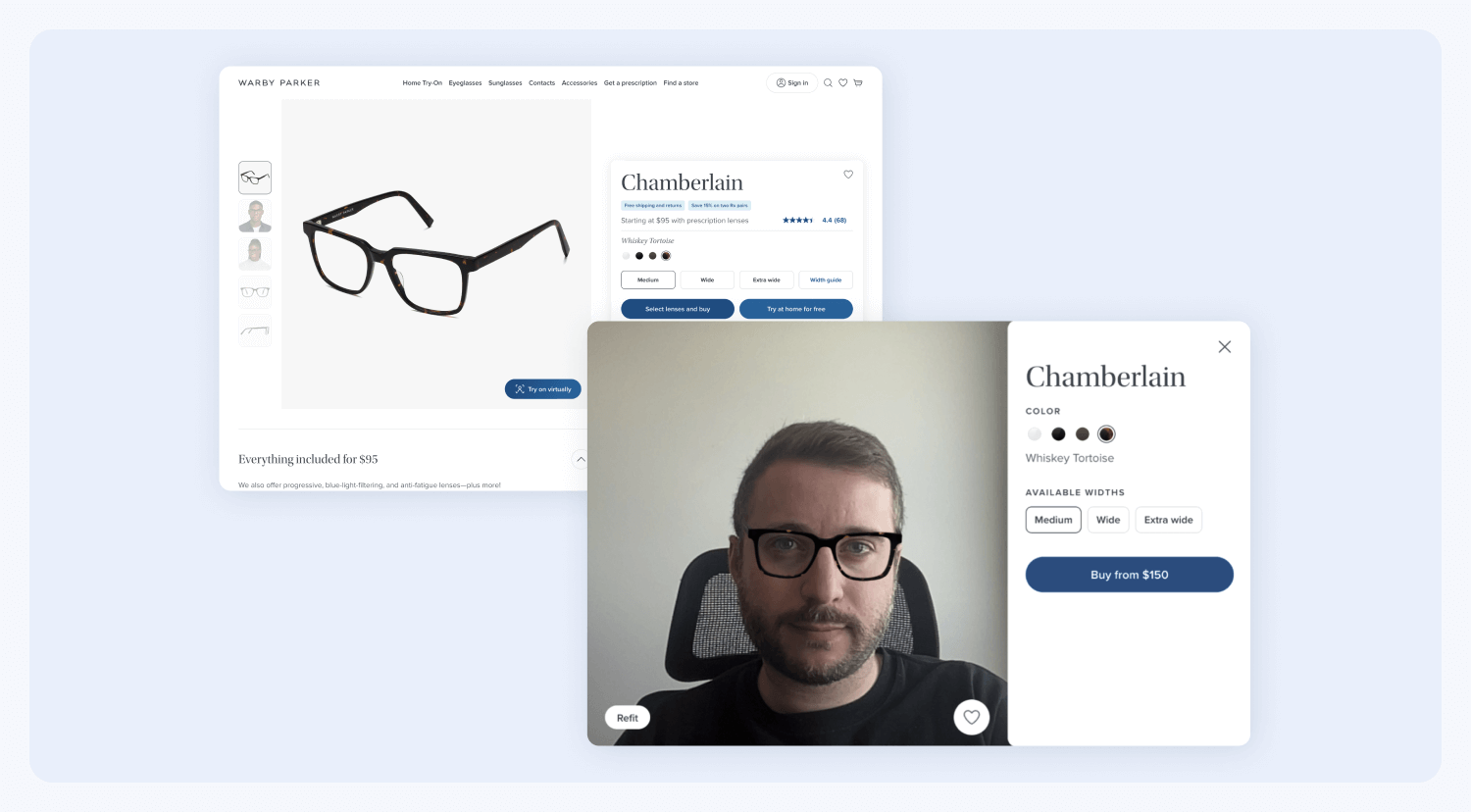 Warby Parker online eye glasses experience