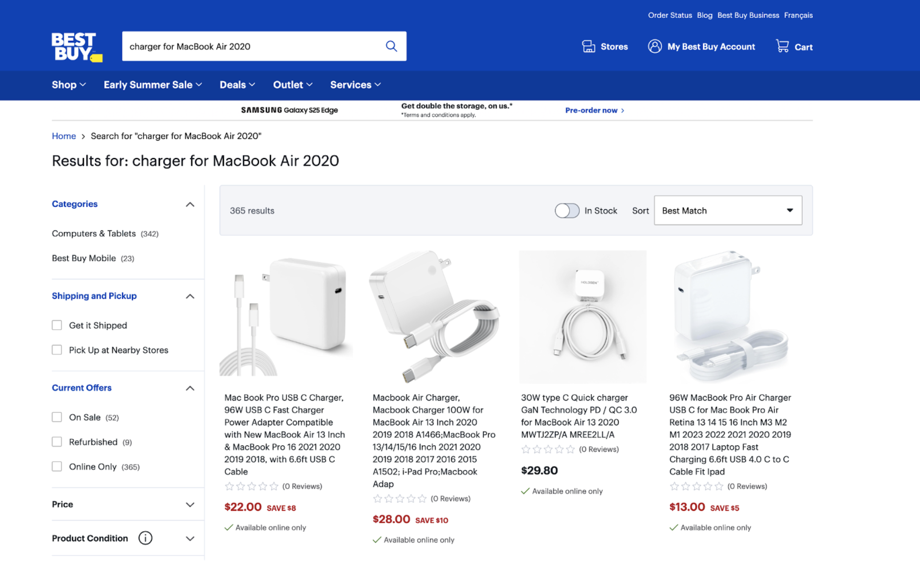 Bestbuy charger for Macbook Air 2020 search
