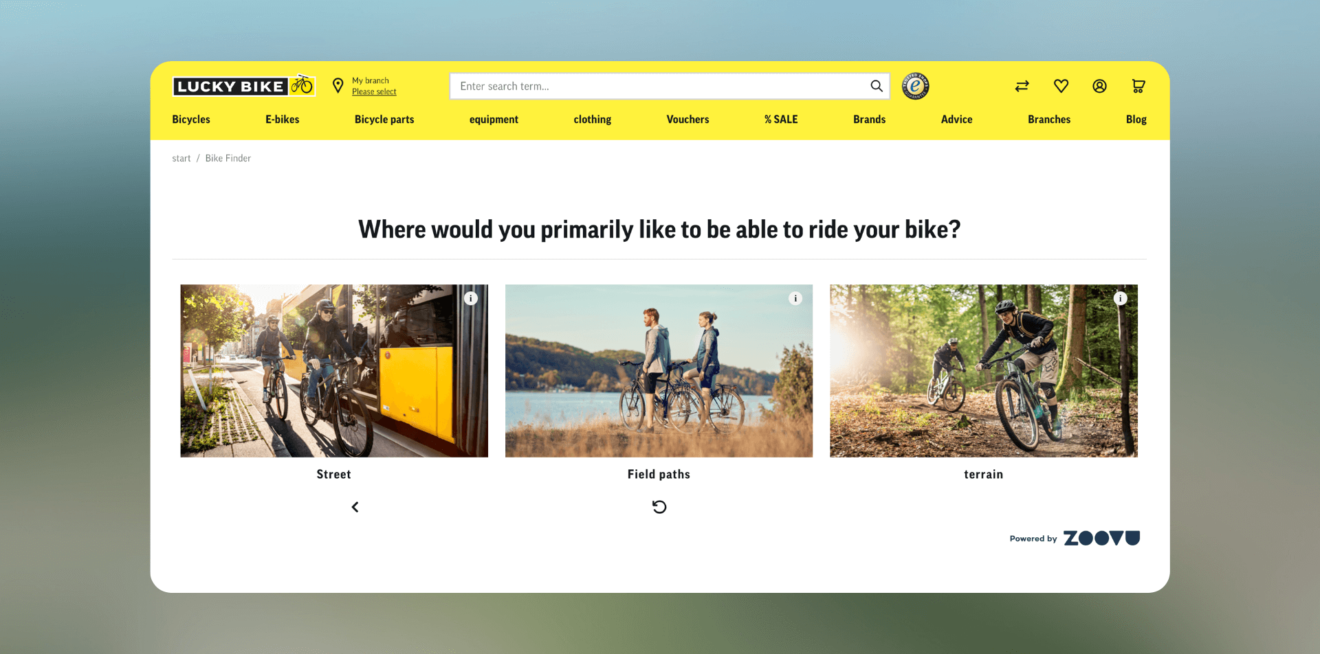 Lucky Bike Guided Selling Example