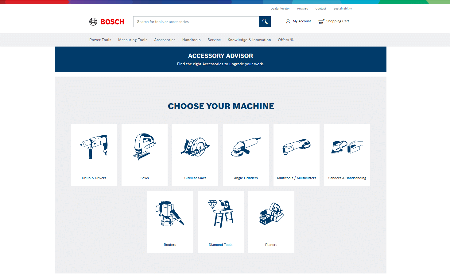 Bosch accessory finder