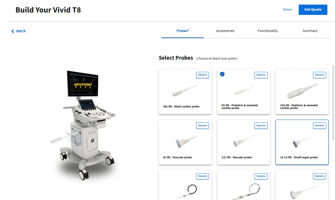GE Healthcare quoting and product discovery