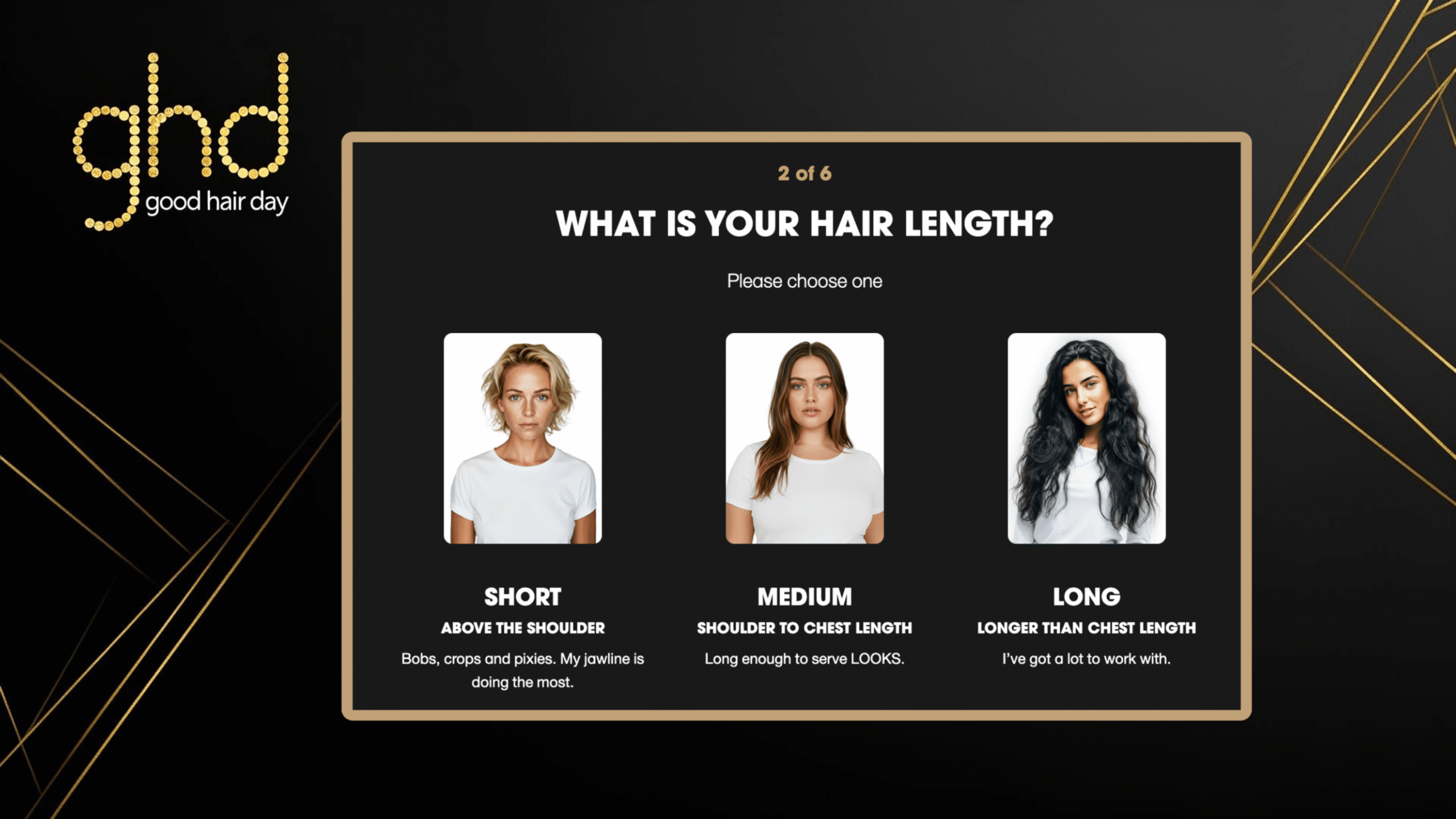 ghd Curl Finder Quiz — guided selling experience powered by Zoovu