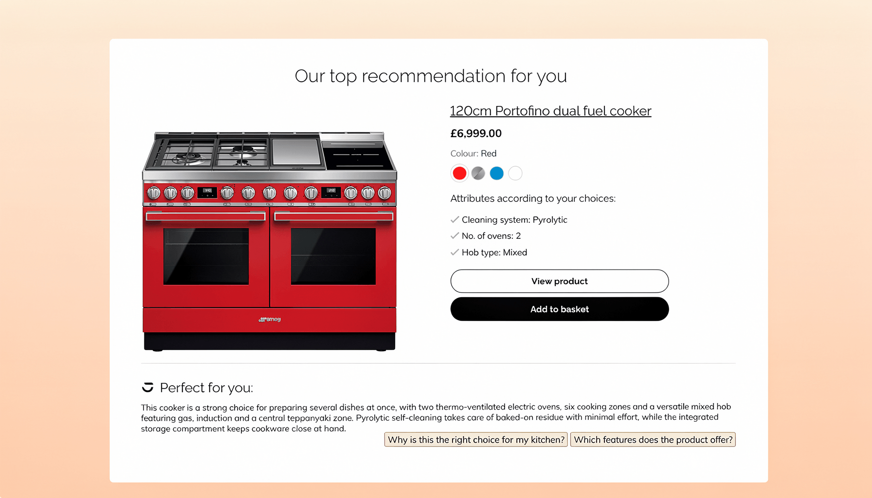 smeg card peach